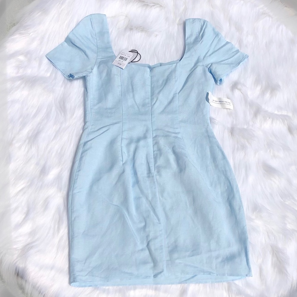 Fame and partners blue linen body con dress - Picture 7 of 7